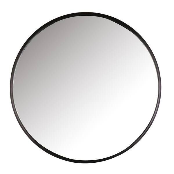 34 " Round Wall Mirror Black Metal Industrial Frame Bathroom Entryway 34" DIA On Sale Bed